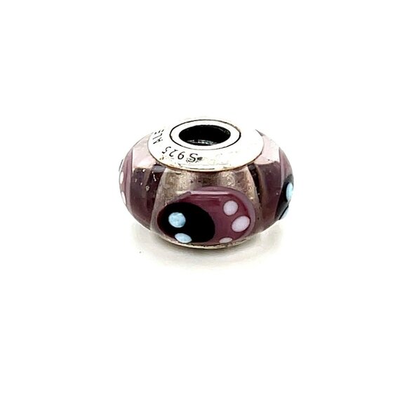 Pandora Purple Ladybug Murano Glass Charm - Picture 1 of 3